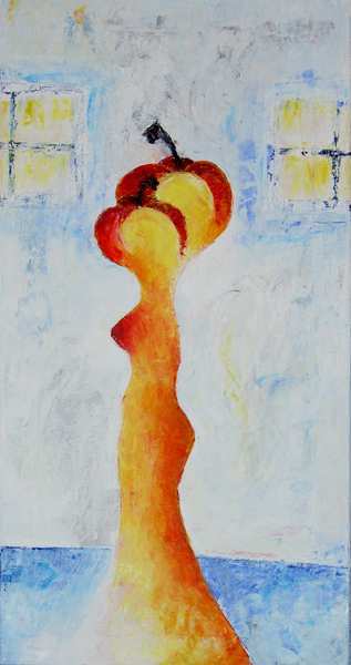 "Eva im Duell" 100 x 50 cm, Öl auf Leinen