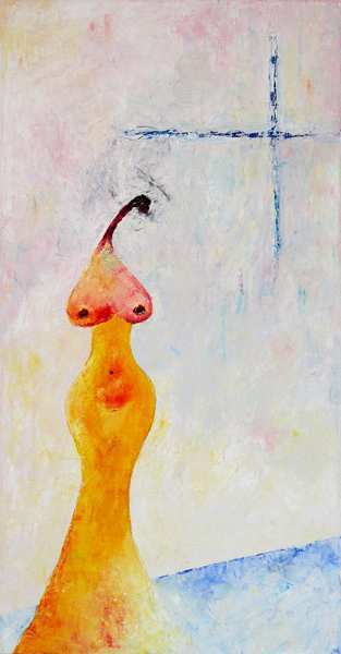 "Eva kopflos II" 100 x 50 cm, Öl auf Leinen