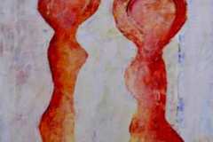 Aus der Serie "Eva im Gespräch" 100 x 80 cm, Öl auf Leinen