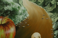 "Der lange Weg"  Acryl , Öl auf Karton,  50 x 34 cm